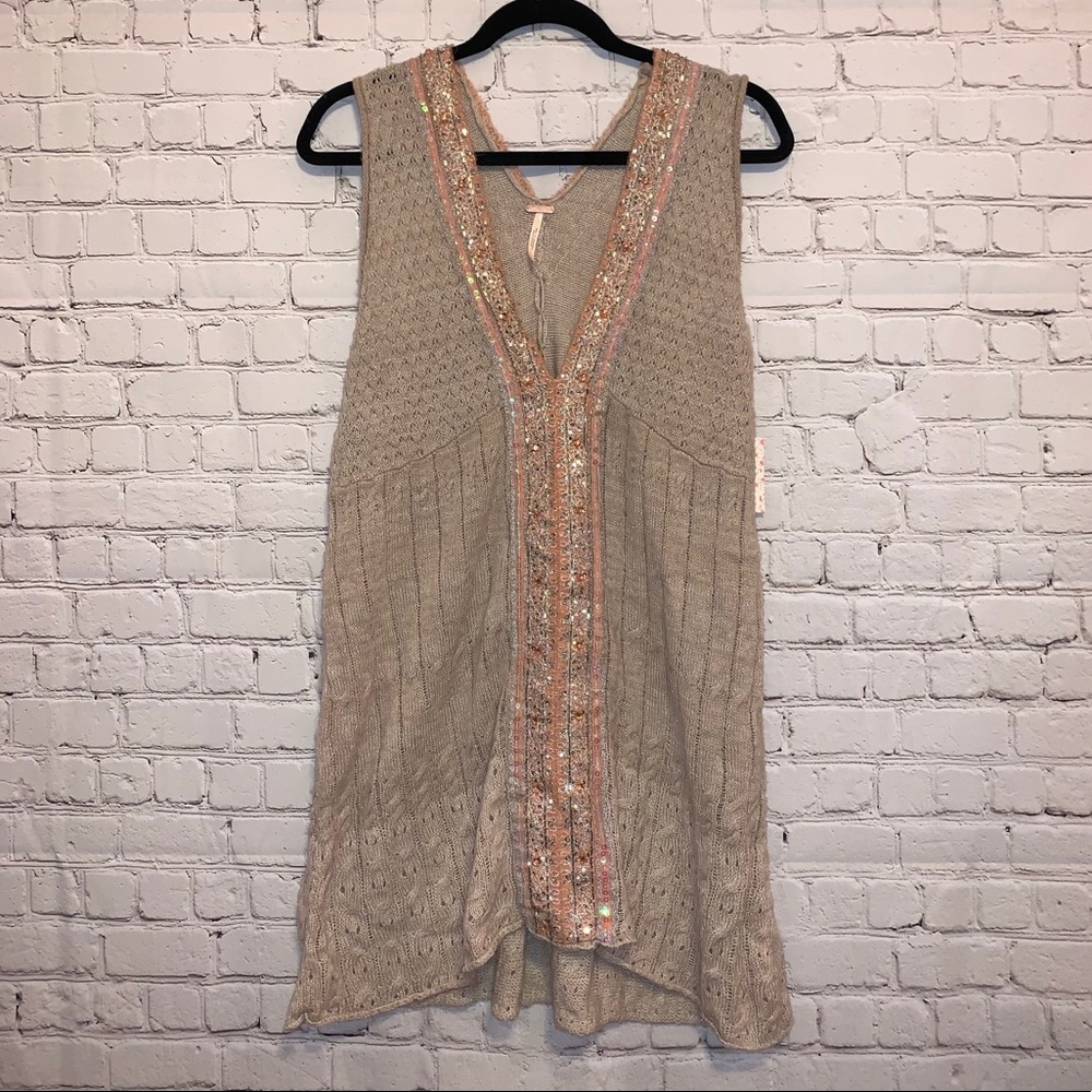NWT Free People Embellished Combo Tunic Vest